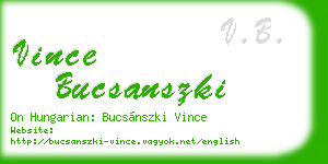 vince bucsanszki business card